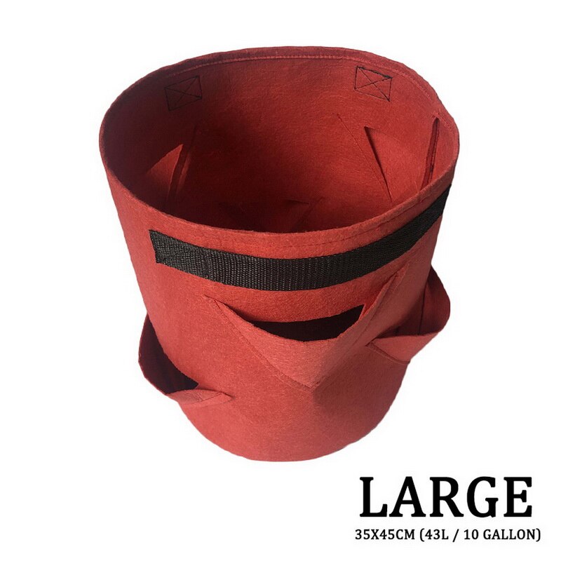 Plantation sac de culture sac de plantation avec poignée jardin extérieur plante sac de culture, sac Vertical pour fraises herbes et fleurs réutilisable: red-L