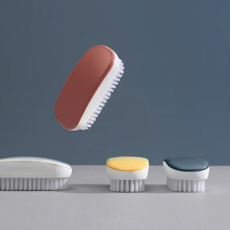 Holdbar plastbørste vaskebørste skal tøj sko gulvskrubbe børste blødt hår rengøringsbørste badeværelse gadgets værktøj