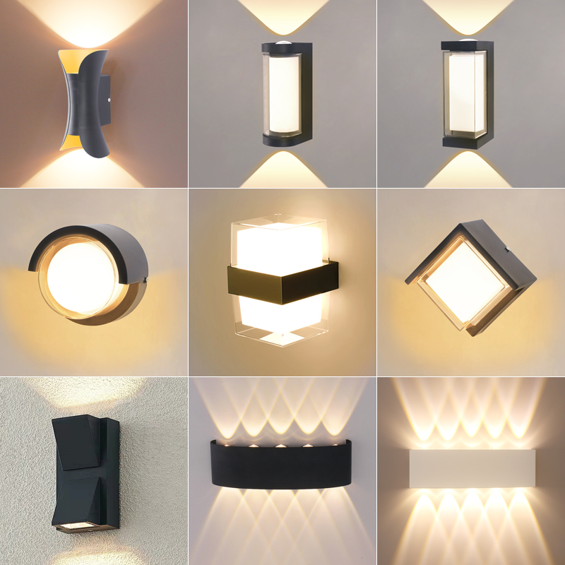 Luz Led moderna de pared para exteriores, luces impermeables para porche, balcón, jardín, lámpara de pared interior, decoración del hogar