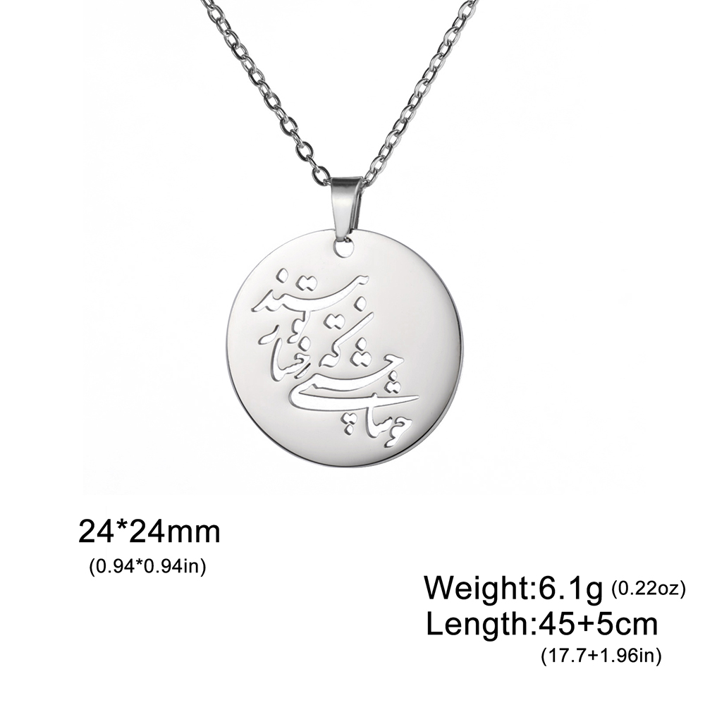 Dawapara Negen Punt Bahai Bahaism Ster Ketting Perzische Kalligrafie Farsi Parsi Hanger Roestvrij Stalen Sieraden