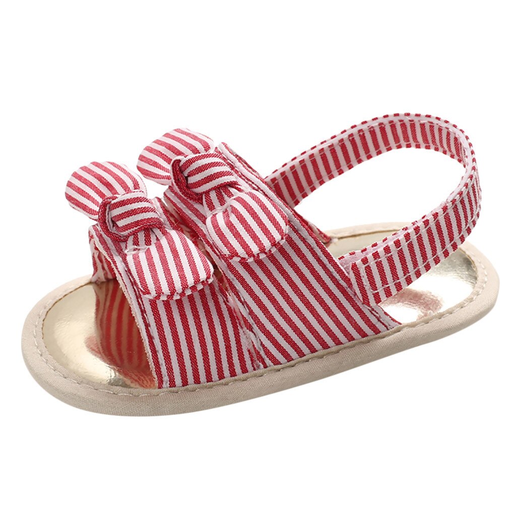 Summer Baby Toddler Shoes Infant Girl Soft Sole Applique Sandals Shoes Single Shoes Flat Soft Bottom Baby Sandals: Red / 4.5