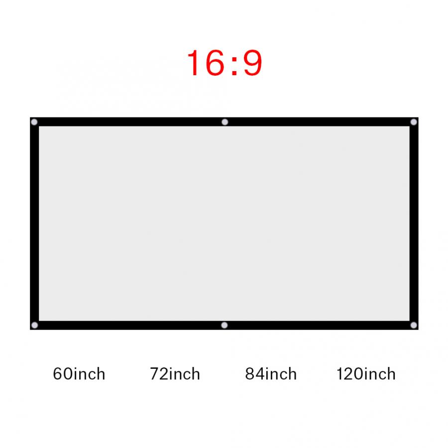 hologram 60-120 Inch Portable Foldable Non-crease White Projector Curtain Projection Screen 16:9 pantalla proyector electrica