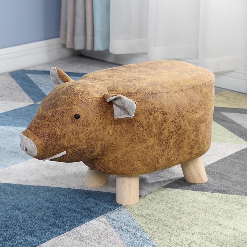 Tegneserie elefant sko skammel fodskammel massiv træ skammel hjem børn dyr sofa skammel: Bom klap 8