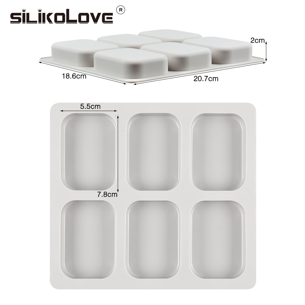 SILIKOLOVE 6 Holes Large Square Shape Silicone Soa... – Vicedeal