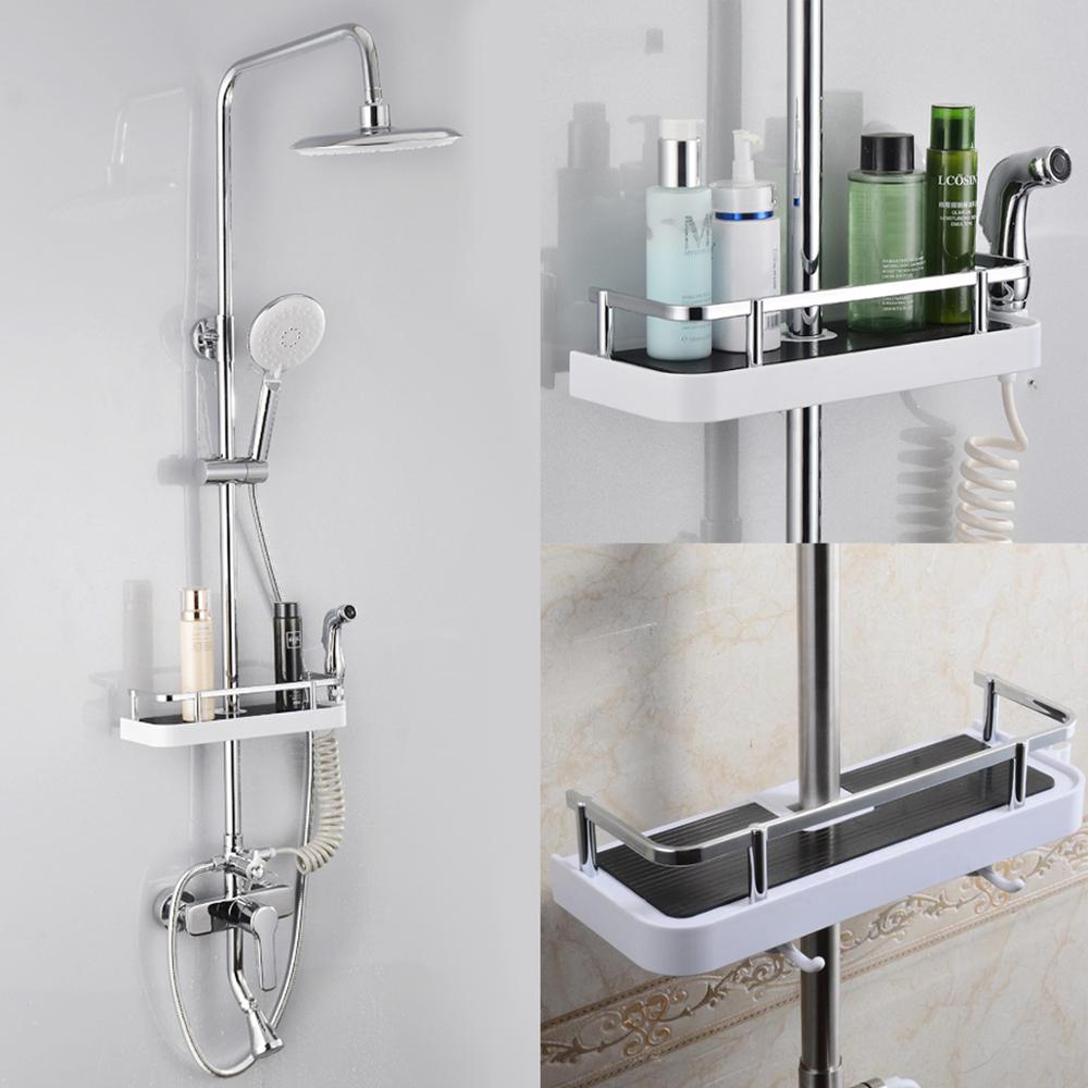 1 estante de baño estante de ducha bandeja de baño para toalla y champú soporte de ducha de un solo nivel accesorios de baño