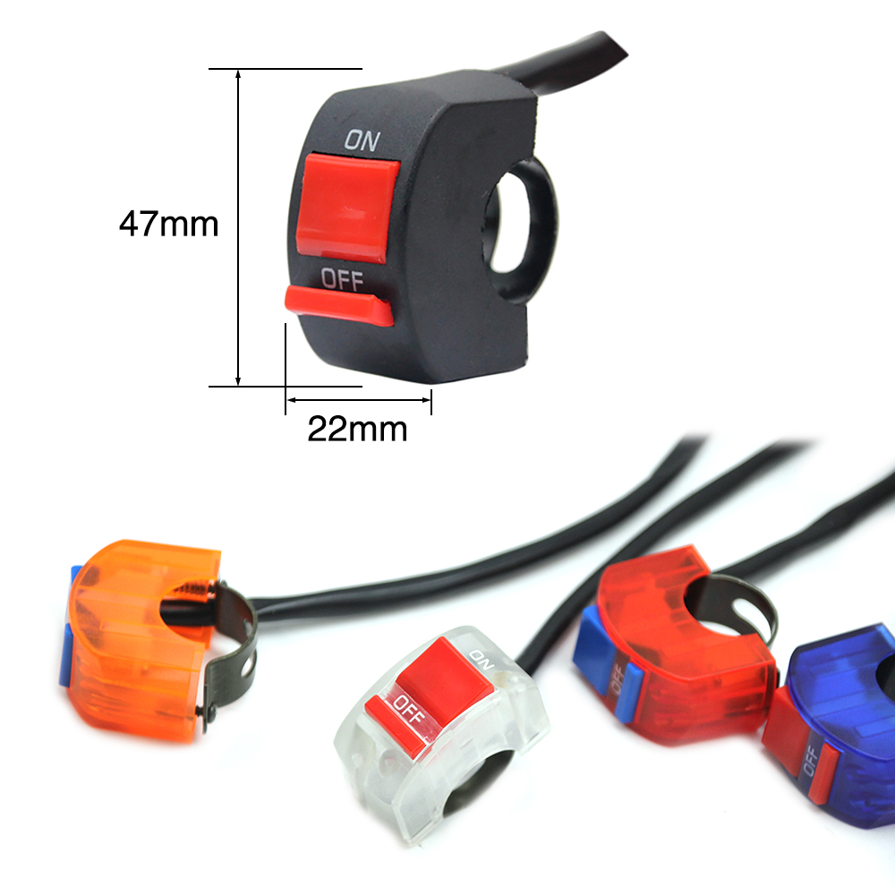 ZSDTRP 12V Universal Motorcycle Scooter LED Headlight Handlebar Light Headlamp Adjustable Mount Waterproof On Off Switch