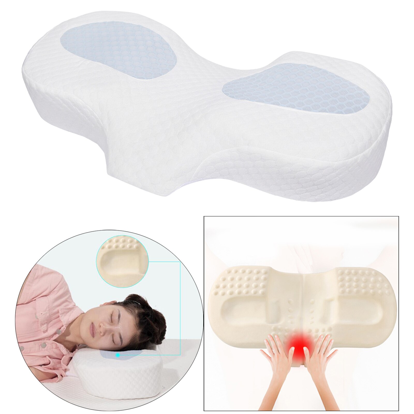 Ergonomic Contour Memory Foam Cervical Pillow for Sleeping Orthopedic Neck Support for Side Back Sleepers Washable: white