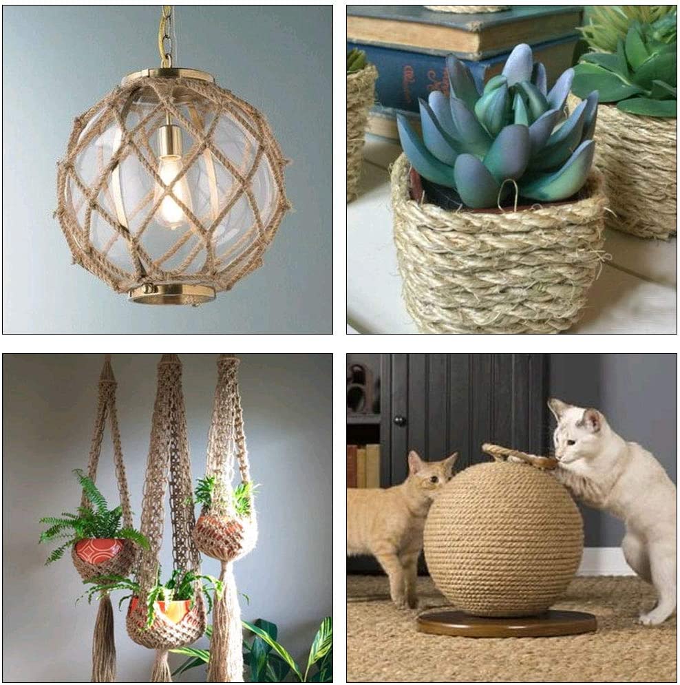 10MM Thick Hemp Cord Ropes Strong Natural Twine string Jute Hemp Rope for Craft Rope Cat Scratching Post Climbing Gardening Gard