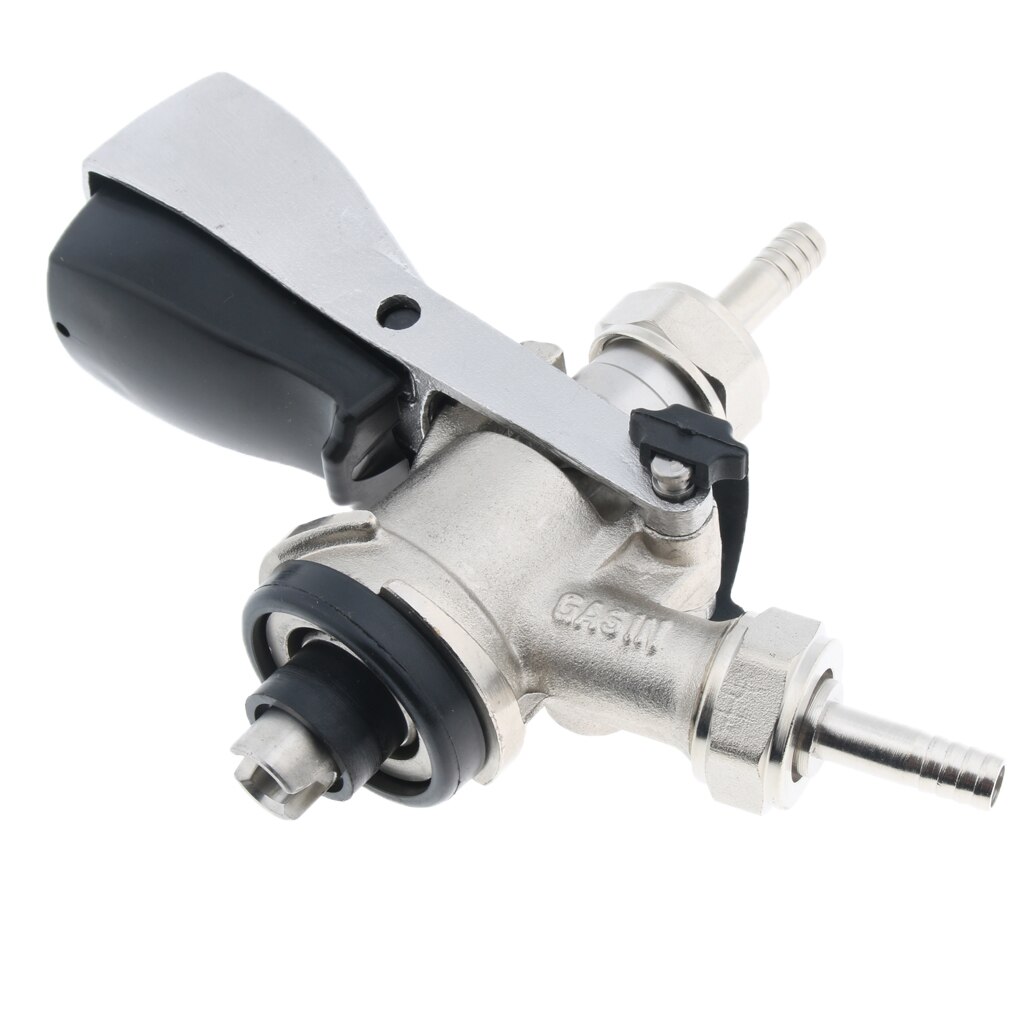 S Style Beer Keg Coupler Bass S Type Beer Tap Coupling Adapter, Brass coupler body, nickel plated