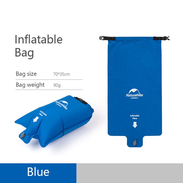 Naturehike nylon tpu liggeunderlag letvægts fugtbestandig luftmadras bærbar oppustelig madras campingmåtte åndbar: Blå airbag