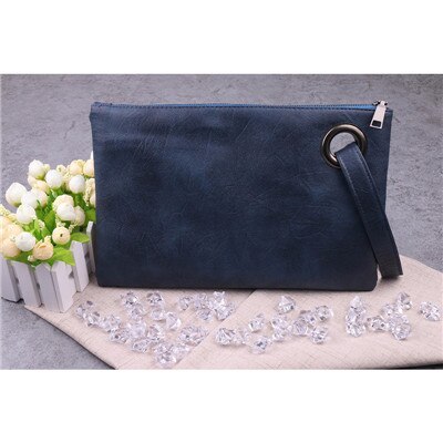 Luxe handtassen vrouwen tassen lederen zomer vrouwen envelop tas avond vrouwelijke Dag Koppelingen clutch bag: Dark blue