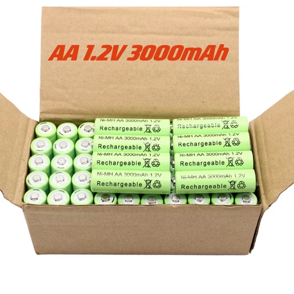 Pilas recargables de 1,2 V AA, 3000mAh, NiMH, 1,2 V, batería verde, lámpara Solar de jardín, linterna LED, linterna