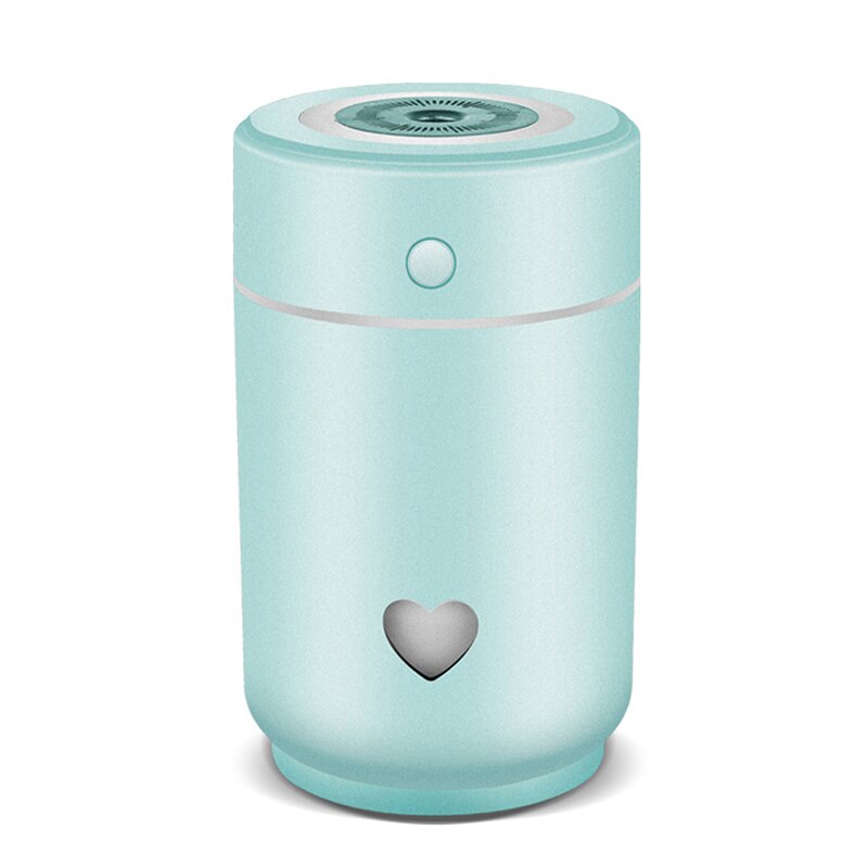Car Air Humidifier Lamp Usb Portable Humidifier ABS Plastic Cylindrical Water Fog Machine Usb Mist Anti-Dry Air Purifier: Green