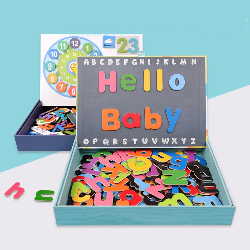 Kinderen Vroege Onderwijs Leren Cijfers Letters Cognitieve Magnetische Puzzels Met Engels Papieren Kaarten Puzzel Speelgoed