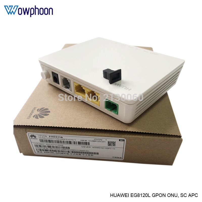 Huawei Model EG8120L GPON ONU 1GE 1FE 1Phone Port, SC APC Class C+ Optical Network Terminal, English firmware