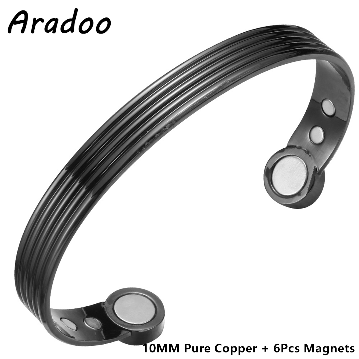Aradoo pulseiras magnéticas de cobre para homens e mulheres com ímãs de neodímio árvore da vida pulseira de cobre puro joia presente: COR DE OURO ROSA