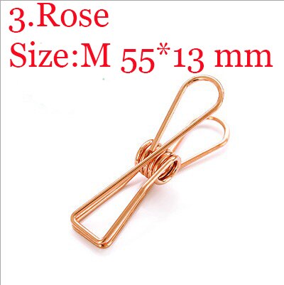 20 pcs/1 lot Cute Metal Binder Clips Clips Small Craft Photo Pegs office bookmarks Kawaii Stationery 5 Color Size S M L: Rose Size M