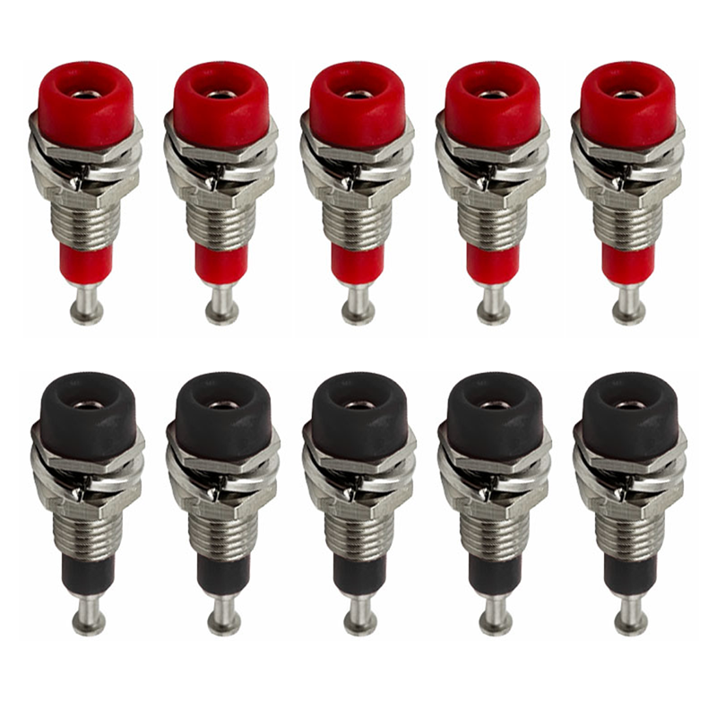 10 STKS 2 MM Banaan Socket Binding Post Moer Banaanstekker Jack Elektrische Connector Terminal Testgat: Goud