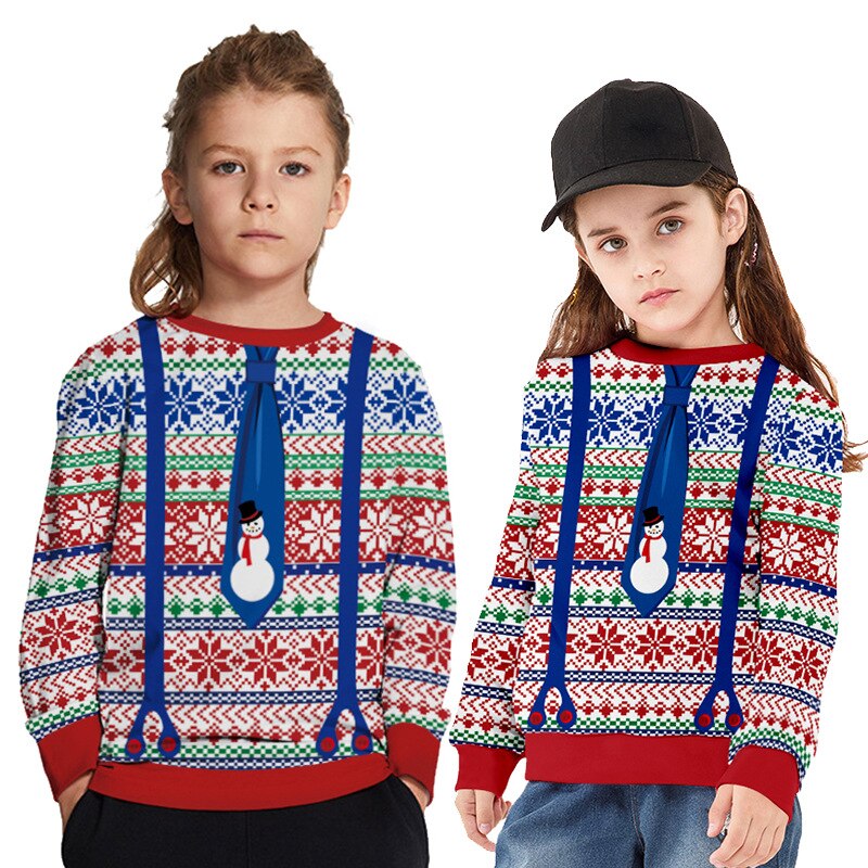 Sudadera con estampado Digital de oveja para niños, Otoño, Navidad, Europa y América, talla grande, Top de cuello redondo, tendencia,