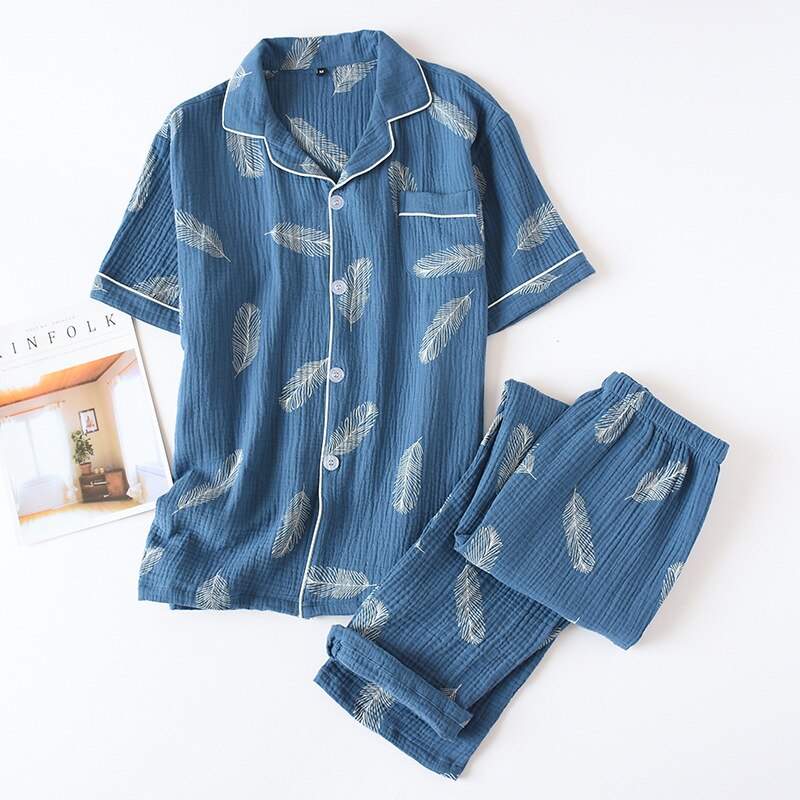 Neue Sommer Pyjamas Männer Pijama Set männer Pyjamas Baumwolle Kurzarm Nacht Anzug Männer Heißer Nachtwäsche 2 Stück Pyjama set Fdfklak