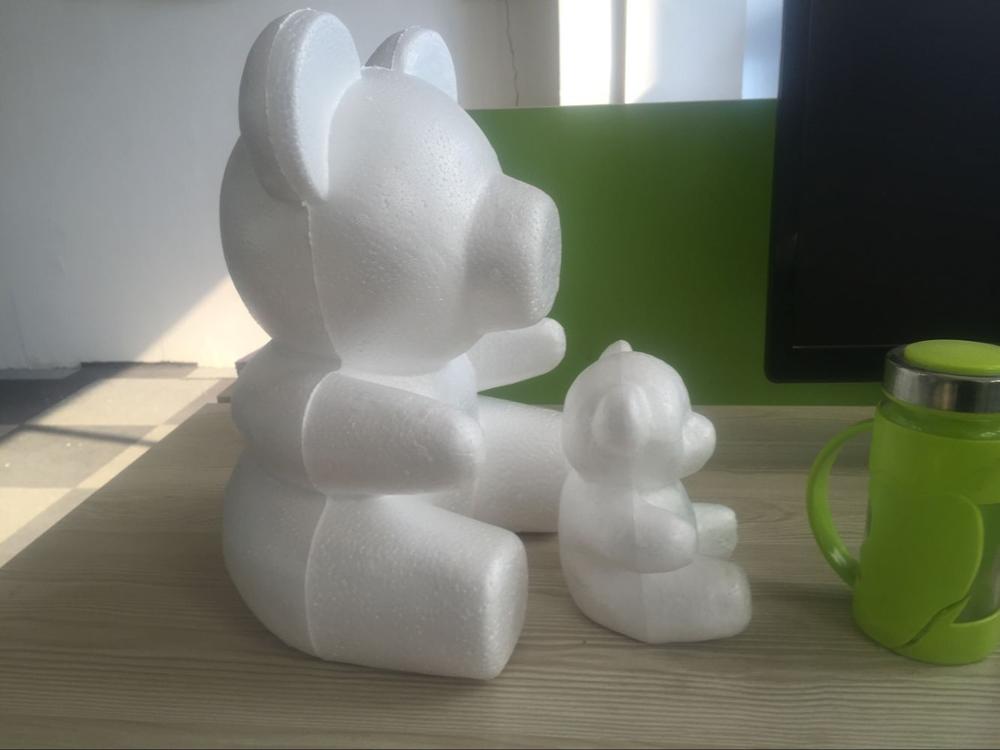 1 pièces 33 cm mousse modèle polystyrène styromousse teddy rose ours blanc artisanat boules pour bricolage fête de noël décoration fournitures
