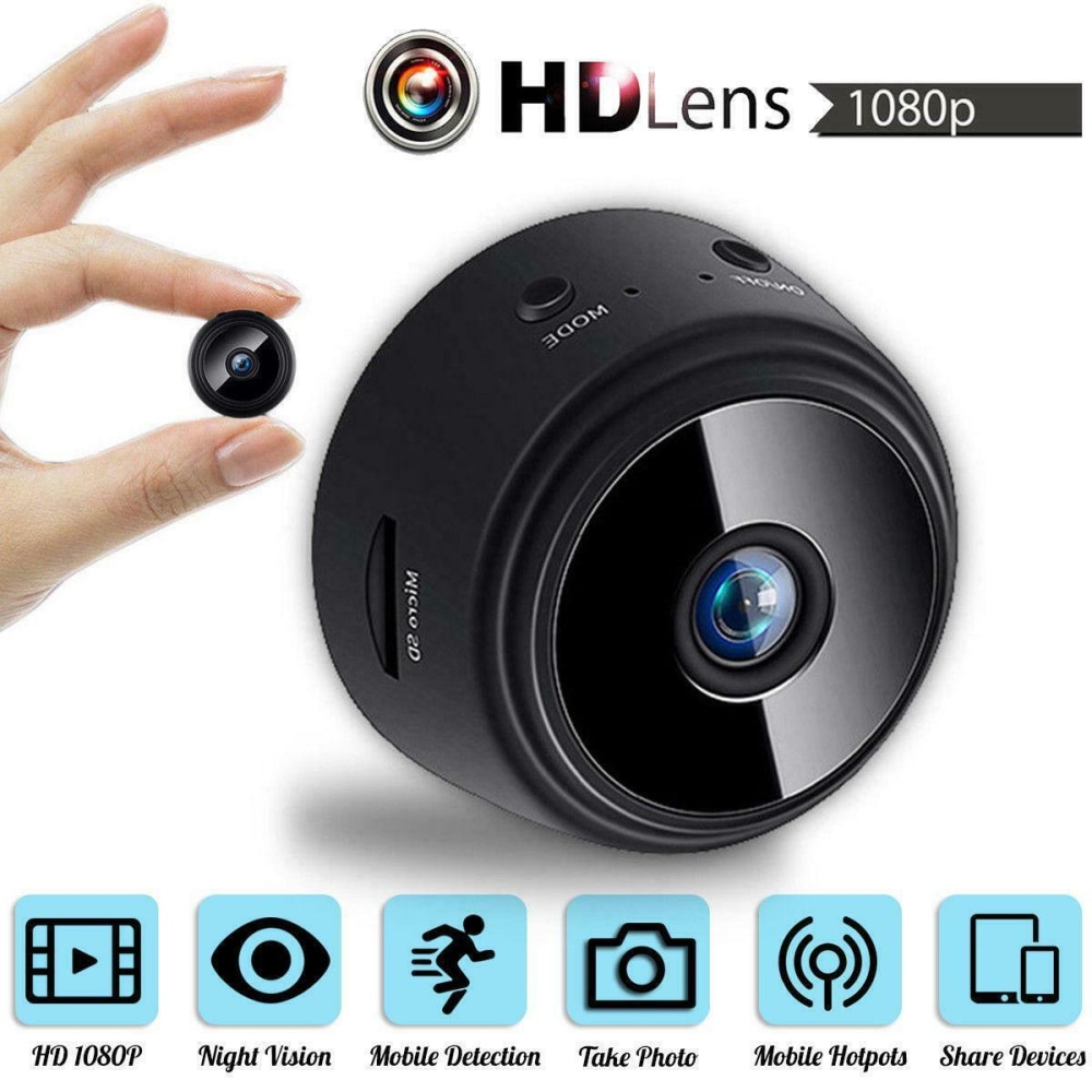 A9 Mini Camera Aluminium Draadloze Wifi Ip Monitor Cam Hd 1080P Zwarte Draadloze Camera Voor Android/Ios