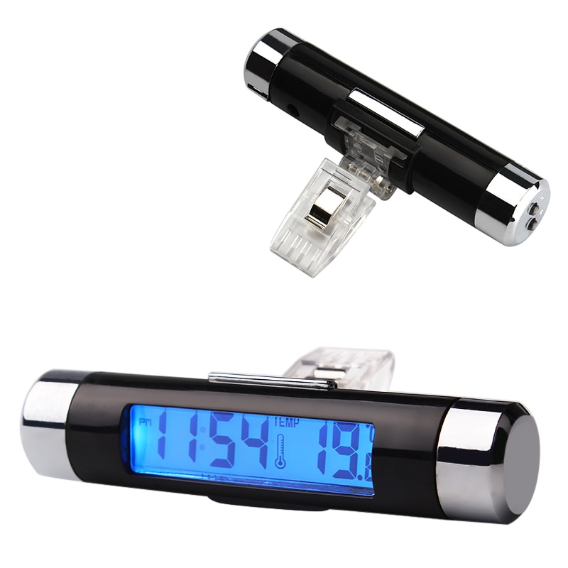 Forauto 2 In 1 Lcd-scherm Auto Digitale Klok Air Vent Outlet Thermometer Auto Decoratie Auto Accessoires