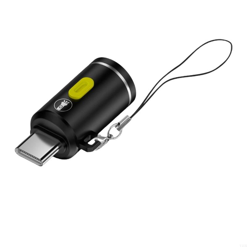 652F Compactly Mini Type C Flashlight For Camping Hiking And Emergency Use Directly To PowerBanks Or: black