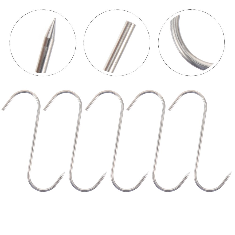 10PCS Meat Processing Butcher Hook Hooks for Bacon Meat Hams Processing