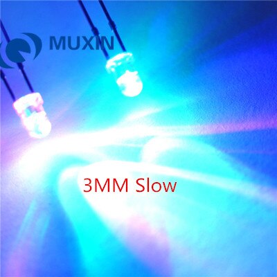 100Pcs 2PIN 3Mm Rgb 7 Kleuren Langzaam Knipperen Led Light-Emitting Diode (Led) Producten En Rohs 3Mm Rgb 7 Kleuren Langzaam Flash Led