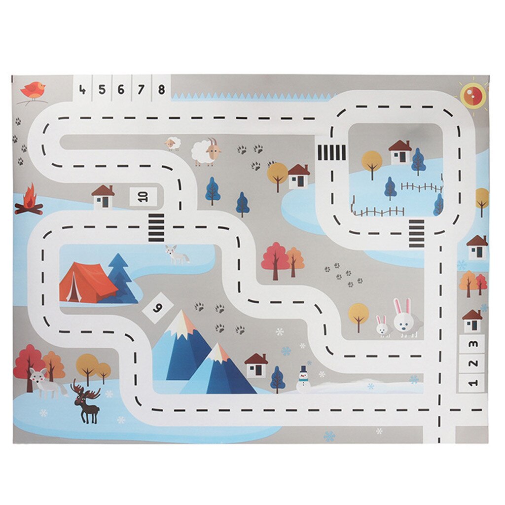 Kids Play Mat City Road Buildings Parking Map Game Scene Map Educational Toys Parent-child Interactive Educational Toys