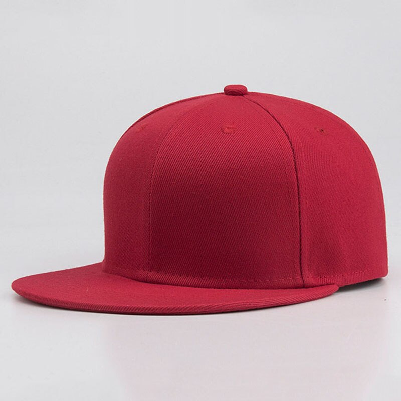 Solid sort hip hop flade hatte snapback seje mænd billige baseball kasketter kvinder casual kasket gorras planas hip-hop hat 16 farver: Rød
