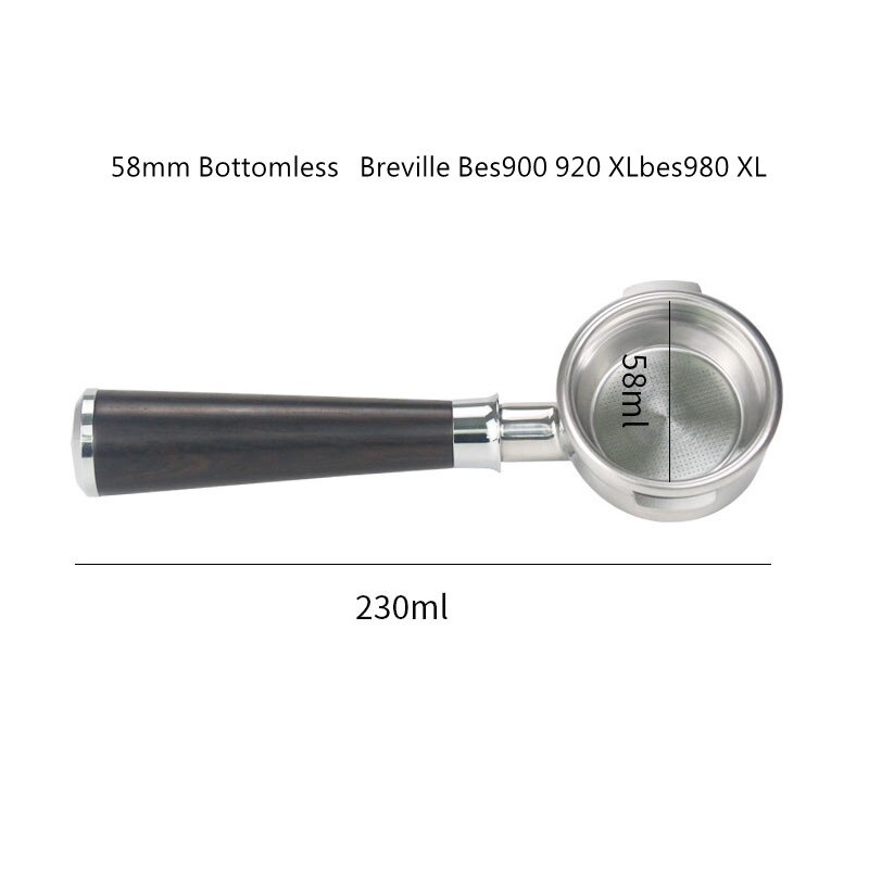58Mm Bodemloze Koffie Handvat Filterhouder Voor Breville Bes900 920 XLbes980 Xl Koffie Machine Coffeeware Makers Filter Mand: 58mm-A3