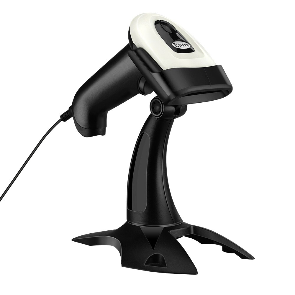 Eyoyo Wireless 2D Barcode Scanner with Adjustable Stand, Bluetooth & 2.4G Wireless & USB Wired Handheld Barcode Reader 1D OR