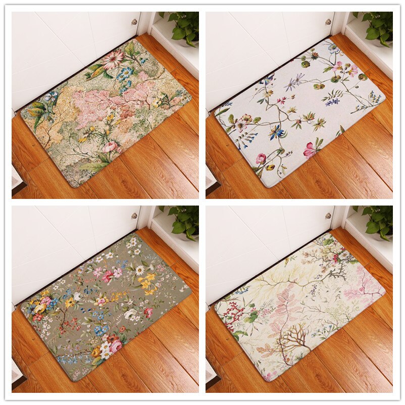 neue Heimat Dekor Bunte Blumen Teppiche rutschfeste Küche Teppiche für Zuhause Wohnzimmer Fußmatten 40X60 50X80 cm