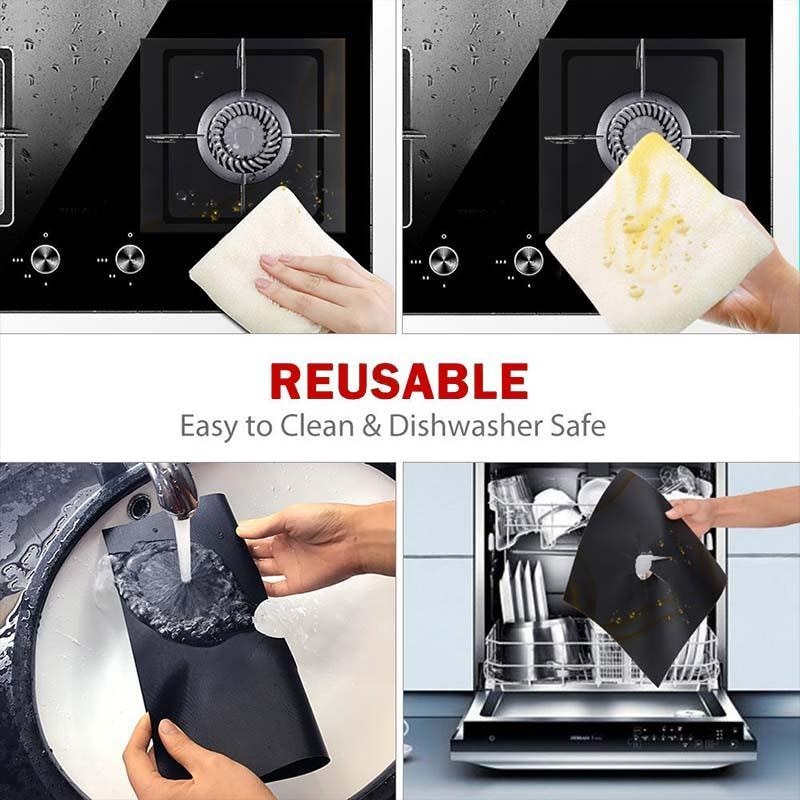 Stove Protector Cover Reusable Gas Stovetop Burner Protectors Kitchen Accessories 1/4pcs Gas Range Protector Mat Cooker Cover