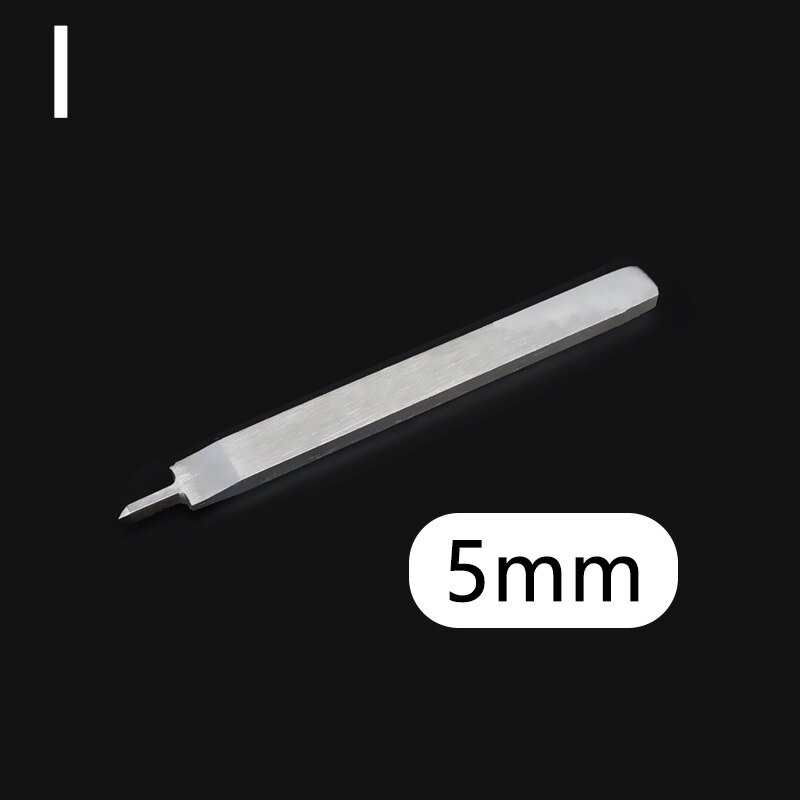 Juego de punzones de agujeros para artesanía de cuero, cincel de perforación de acero inoxidable, encaje de costura, espaciado, herramientas de perforación: 5mm-1 Prong