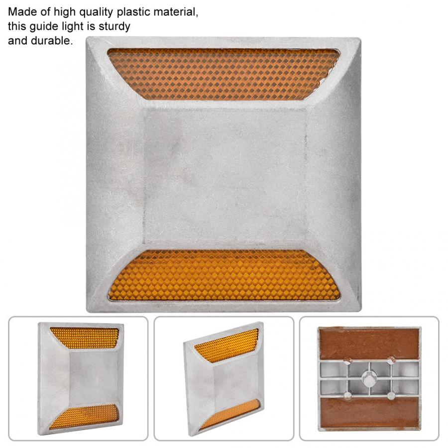 Traffic Light 2-Sided Reflector Road Pavement Marker, Road Reflector Aluminum Rectangle Reflector with LED, Emergency