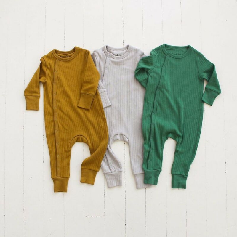 Baby Spring Autumn Clothing Newborn Kid Baby Girl Boy Clothes Long Sleeve Romper Jumpsuit Ribbed Solid Outfit Playsuits