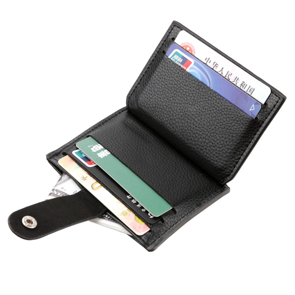 Mannen Mini Pu Lederen Card Bag Holder Purse Id Credit Card Wallet Xin