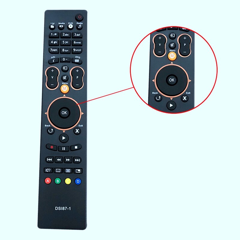 Replacement Remote Control DSI87-1 for Sagemcom HD SRC-4709 MPEG4 HD NTVPLUS SAT HD
