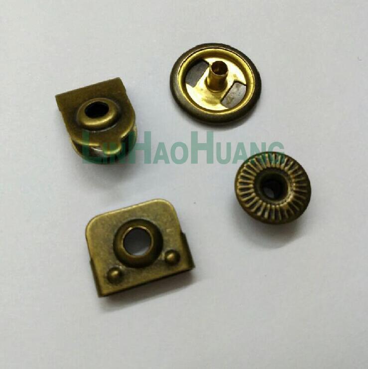 100 sets/partij 15mm 4-deel metalen messing broek broek rokken haken voor lady/vrouwen zilver nikkel, zwart, brons