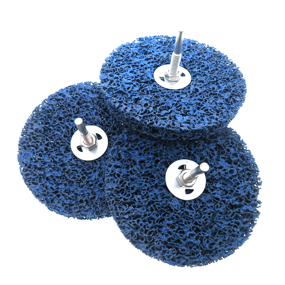 3 Inch Slijpschijf 3 Stuks 75 Mm Strip Schijven Schoon Poly Strip Wiel Disc Voor Haakse Slijpmachines Schoon Verwijderen Verf Roterende Schurende: Goud