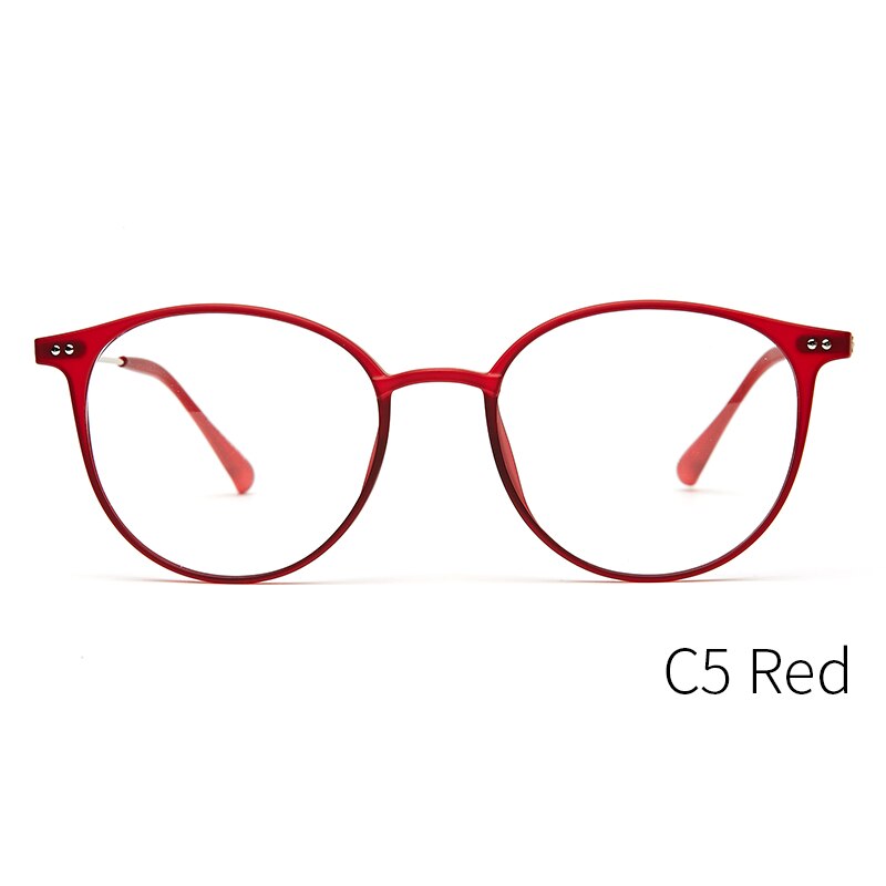 KANSEPT Acetate Glasses Frame Women Round Prescription Eyeglasses Ultralight Myopia Circle Eye Glasses Frame 90045: 90045C5