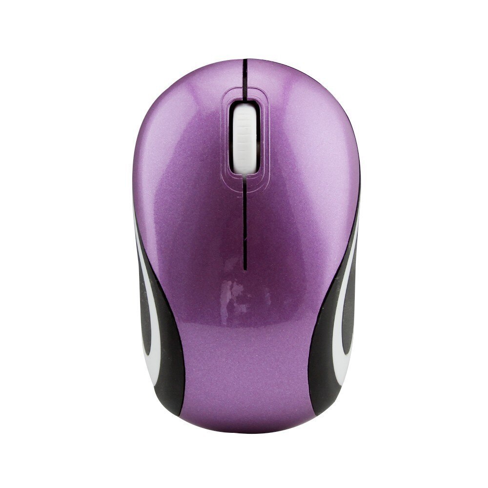 Optical Wireless Computer Mouse Mini Ergonomic USB Mice 1600 DPI Small Portable 3D Mause For Kids Child Cheap Purple Red: Purple