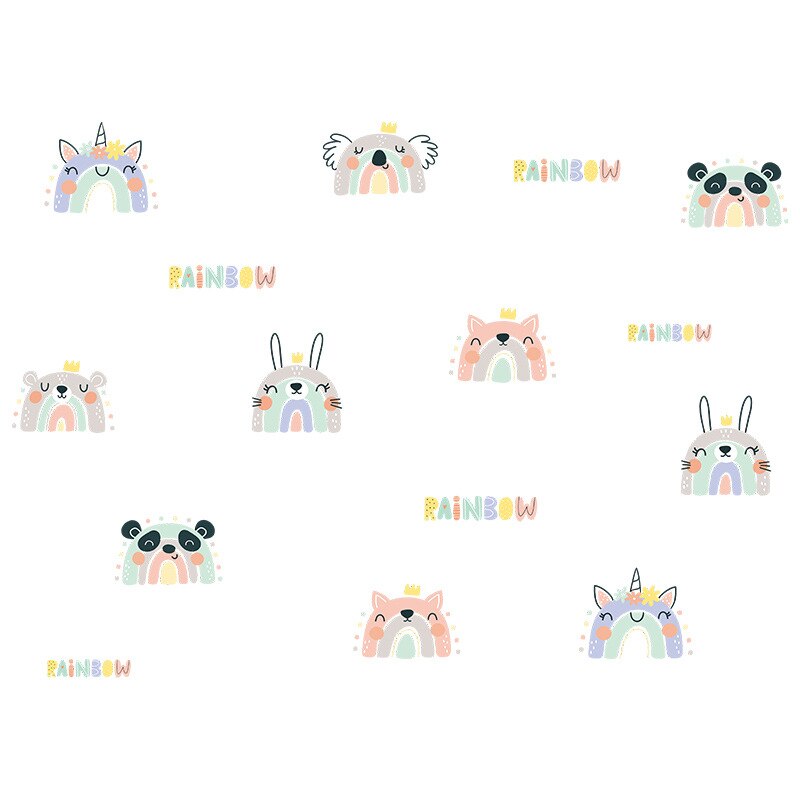 Multi style Cartoon Rainbow Cute Removable Wall Stickers Decals Home Decor Art Mural for Nursery Kids Baby Bedroom Living Room