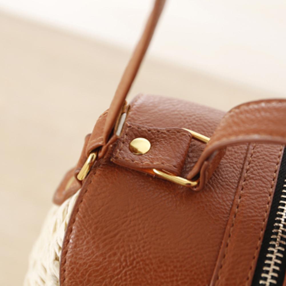 Quaste Handgemachte Stroh Woven Tasche Messenger Kausalen Runde Tasche Quaste Strand Schulter Tragetaschen Für Frauen Mädchen Handtasche