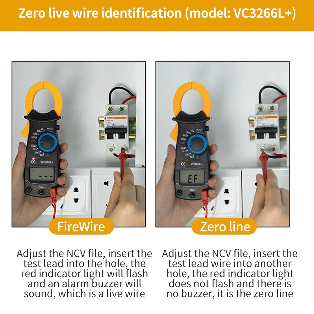 ANENG DT3266L Mini Digital Clamp Meter 1999 Count Electric AC/DC Voltage Multimeter Clamp Ohm Temp Diode Tester