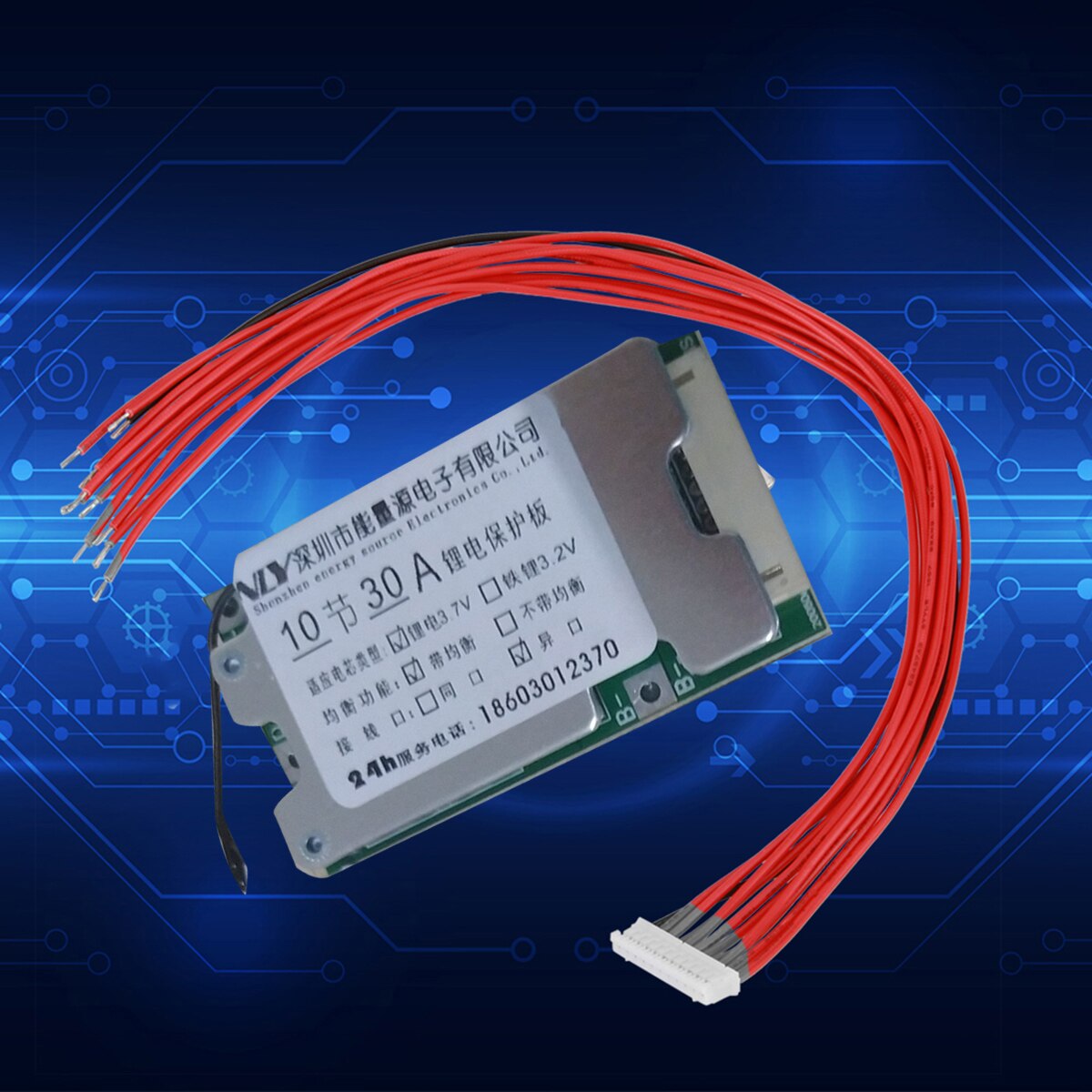 Suojalevy 10s 36v 30a li-ion cell 18650 akun suojaus bms-levyt tasapainotoiminnolla akun suojalevyt