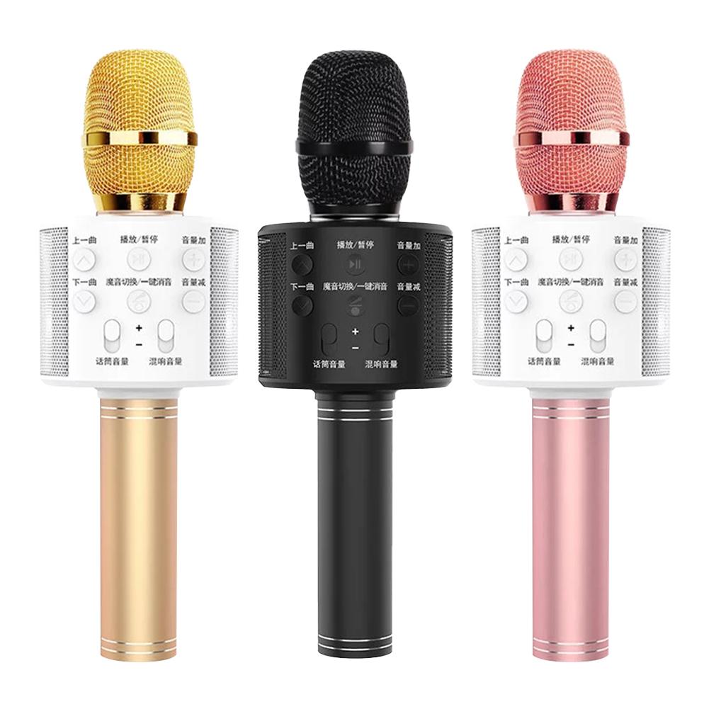 USB Mini Karaoke Wireless Microphone Bluetooth Karaoke Portable Handheld Speaker Home KTV Player Mic Karaoke WS-858